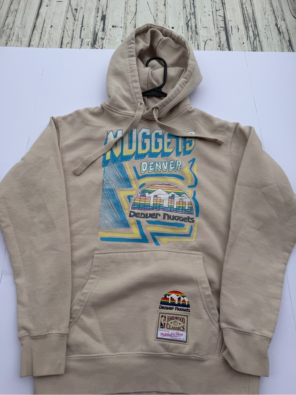 Mitchell & Ness Beige Denver Nuggets Graphic Hoodie